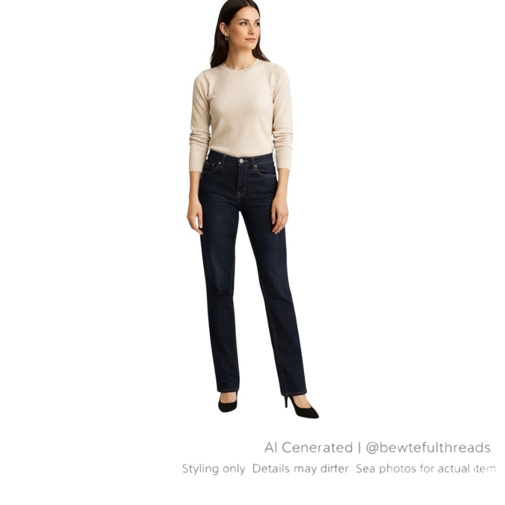 Carrelli Tall Dark Wash Denim Trouser Jeans Women’s 14 Slim Office Fit